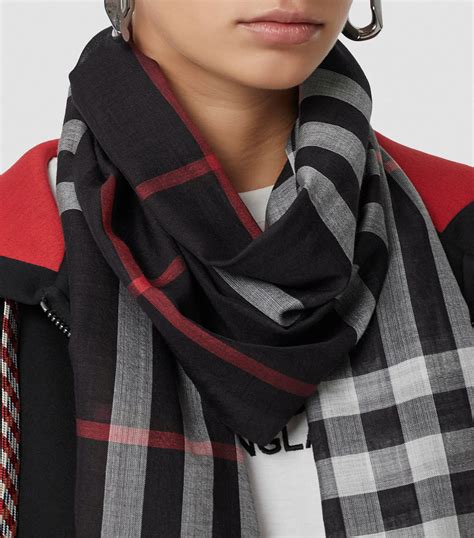 burberry check wool and silk-blend scarf|burberry scarves outlet.